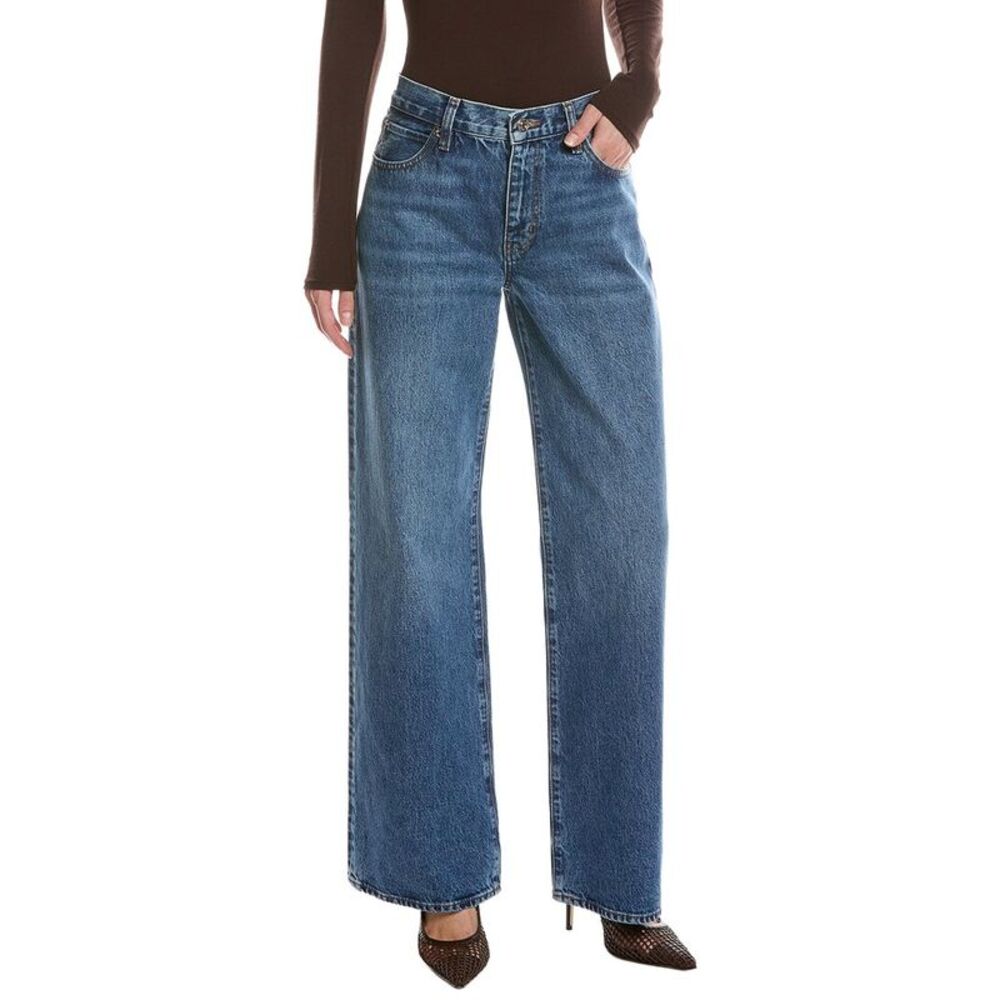 Frame Denim Womens Frame The Stroll Partridge Wide Leg Jean, Blue